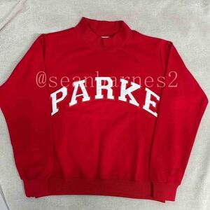 Parke Red Crewneck Sweatshirt with White Appliqué - Women